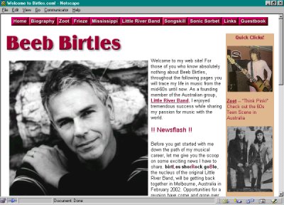 screen capture of birtles.com web site